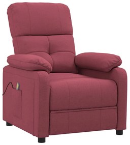 289675 vidaXL Fotoliu de masaj, roșu vin, material textil