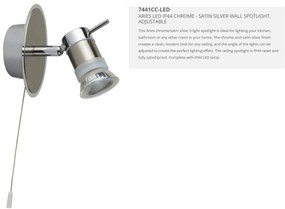 Aplica de perete directionabila pentru baie IP44 IP44 Aries 7441CC-LED SRT