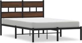 vidaXL Cadru de pat fără saltea, cu tăblie, stejar maro, 120x200 cm