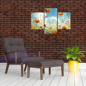 Tablou - Fluturi pe pajiștea de vară (90x60 cm)