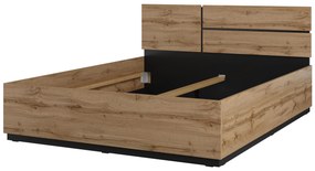 Pat matrimonial 160 cm Crossroad S31 (stejar wotan + negru). 1118256