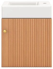 Mobilă de baie cu lavoar și dulap sub lavoar, Culoare naturală | Aosom Romania