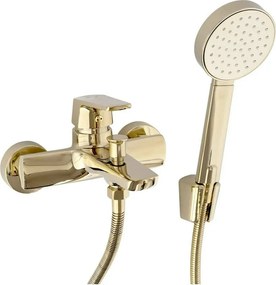 Baterie cada - dus Rea Rusel monocomanda auriu cu set de dus