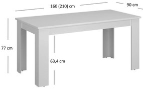Masă de sufragerie extensibilă (pentru 6 8 persoane) Mebel Bos Ethan (alb). 1052913