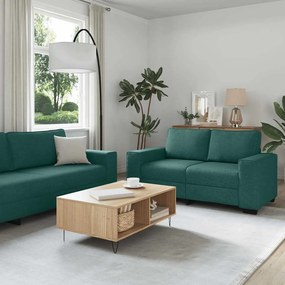vidaXL Set de canapele cu perne, 2 piese, verde închis, textil