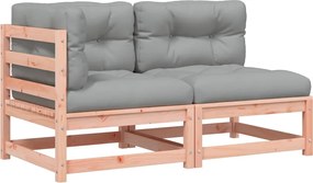 vidaXL Canapea de grădină cu perne și 2 locuri, lemn masiv douglas