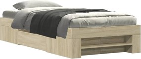 vidaXL Cadru pat fără saltea stejar sonoma 100x200 cm lemn prelucrat
