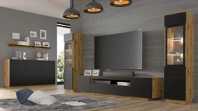 Vitrină Aurora 150 (Stejar artisan + negru mat). 1124844