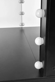 Masuta de toaleta cu oglinda si LED Hollywood XL - Negru