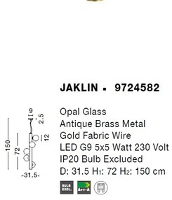 Lustra / Pendul design modern Jaklin 5L alama antique NVL-9724582