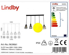 Lindby - Candelabru ALBERTA pe cablu 5xE27/60W/230V
