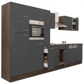 Mobilă de bucătărie Yorki 370, corp din stejar Yorki, cu față antracit satinat