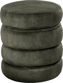 Taburete cu spatiu de depozitare, Catifea Verde, VOQUE 50cm