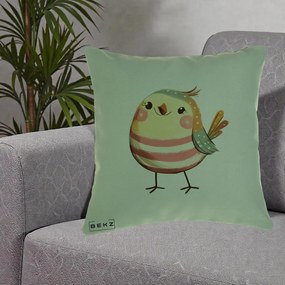 Perna Decorativa Pui Kawaii Pastel Dungat, 40x40 cm, Verde, Husa Detasabila, Perna Inclusa, BEKZ®
