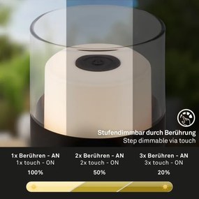 Brilo - Lampă de masă LED reîncărcabilă, reglabilă, pentru exterior LILET LED/2W/5V IP44