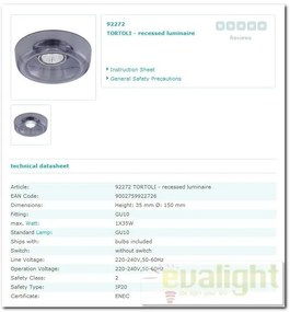 Spot de tavan fals Tortoli 92272 EL