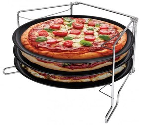 Set tavi pentru pizza Kinghoff KH 1480, 4 piese, 32,3 cm, Negru