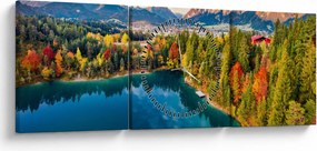 Tablou - Lacul Urisee, Austria (cu ceas) (90x30 cm)