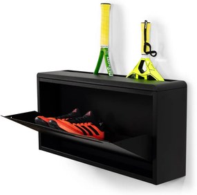 Pantofar negru cu deschidere înclinată/suspendat din metal 76x38x18 cm Sportiva – Spinder Design