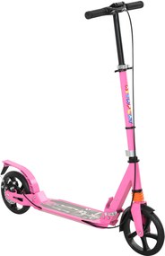 AIYAPLAY Trotinetă copii Scooter cu mânere reglabile trotinetă pliabilă pentru copii 6-12 ani 94 x 36 x 88-103 cm Roz | Aosom Romania