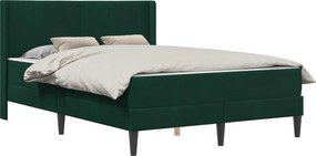 vidaXL Cadru de pat cu saltea Verde închis 120 x 190 cm Catifea