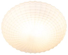 Plafonieră clasică neagră cu sticlă opala 23 cm IP44 - Nohmi