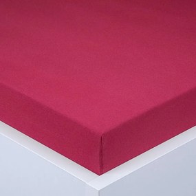 decoDoma Cearşaf cu elastic jersey EXCLUSIVE culoarea vinului set 2 buc 90 x 200 cm