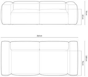 Canapea maro 264 cm Bergamo – Cosmopolitan Design
