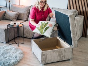 OFERTA Taburet mustar SMART COSARO cu spatiu de depozitare 65x65 cm II. calitate