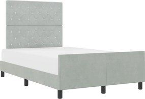 vidaXL Pat cu arcuri cu headboard Gri deschis 120 x 200 cm Catifea