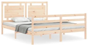 3194056 vidaXL Cadru de pat cu tăblie, king size, lemn masiv