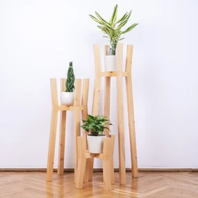 Set suporturi pentru flori din lemn masiv, tip stalpi