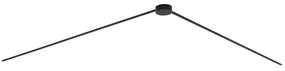 Sistem modern de iluminat pe șine, negru, monofazat, 400 cm, cu sursă de alimentare rotundă - Magnetic