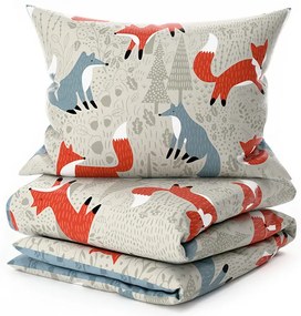 Lenjerie de pat din bumbac pentru patut FOXIVA gri Dimensiune lenjerie de pat: 45 x 65 cm | 90 x 135 cm
