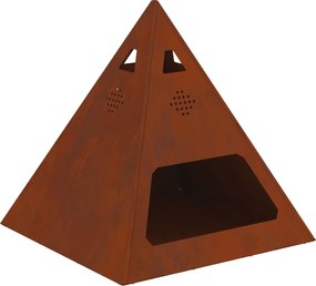 vidaXL Cuptor de foc Maro 50 x 50 x 51 cm Oțel rezistent de intemperii