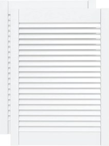 vidaXL Uși dulap design lambriu 2 buc. alb 69x49,4 cm, lemn masiv pin