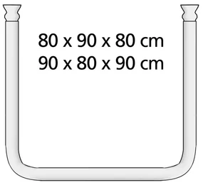 Suport universal pe colț pentru perdea de duș Wenko Black, ø 2 cm, negru