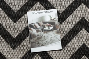 Covor sisal Floorlux 20340 argint si negru Zig Zag
