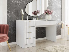 Masă de toaletă Rozoma (Alb velvet + auriu) . 1104575