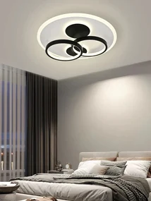 Lustra LED Cu Telecomanda, Elit's Esn R9057R, 126W, Negru Alb