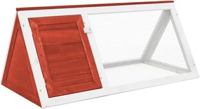 vidaXL Cușcă pentru iepuri și alte animale, roșu, lemn