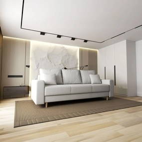 Canapea extensibilă dumonde cu ladă de depozitare si sezut confortabil din spuma high-density, Kronos Euphoria Ivory 210x100 cm