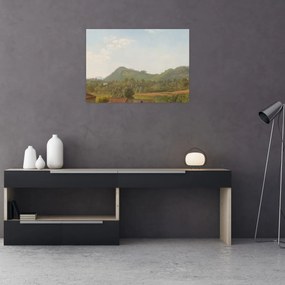 Tablou pe sticlă - Simon Denis,  View Near Naples, reproducere (70x50 cm)