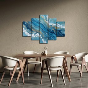 Tablou - Marmură bleu cu aur II. (150x105 cm)
