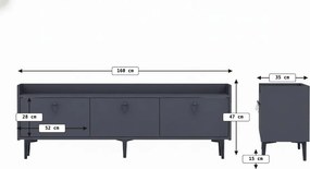 OFERTA Masa TV PIENA 160 cm, antracit II. calitate