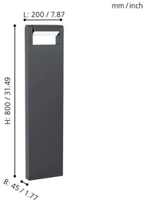 Eglo 98708 - Lampă exterior LED BRIANZA LED/4,8W/230V IP44