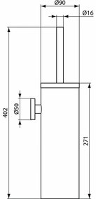 Perie WC pe perete crom Ideal Standard IOM