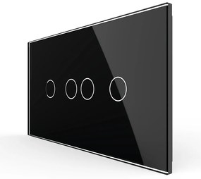 Intrerupator Dublu + Dublu cu Touch LIVOLO cu Rama Din Sticla, Standard Italian, 4M