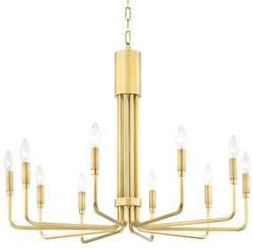 Candelabru design minimalist BRIGITTE alama antichizata, cu 10 surse de lumina