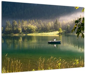 Tablou pe sticlă cu lac (70x50 cm)